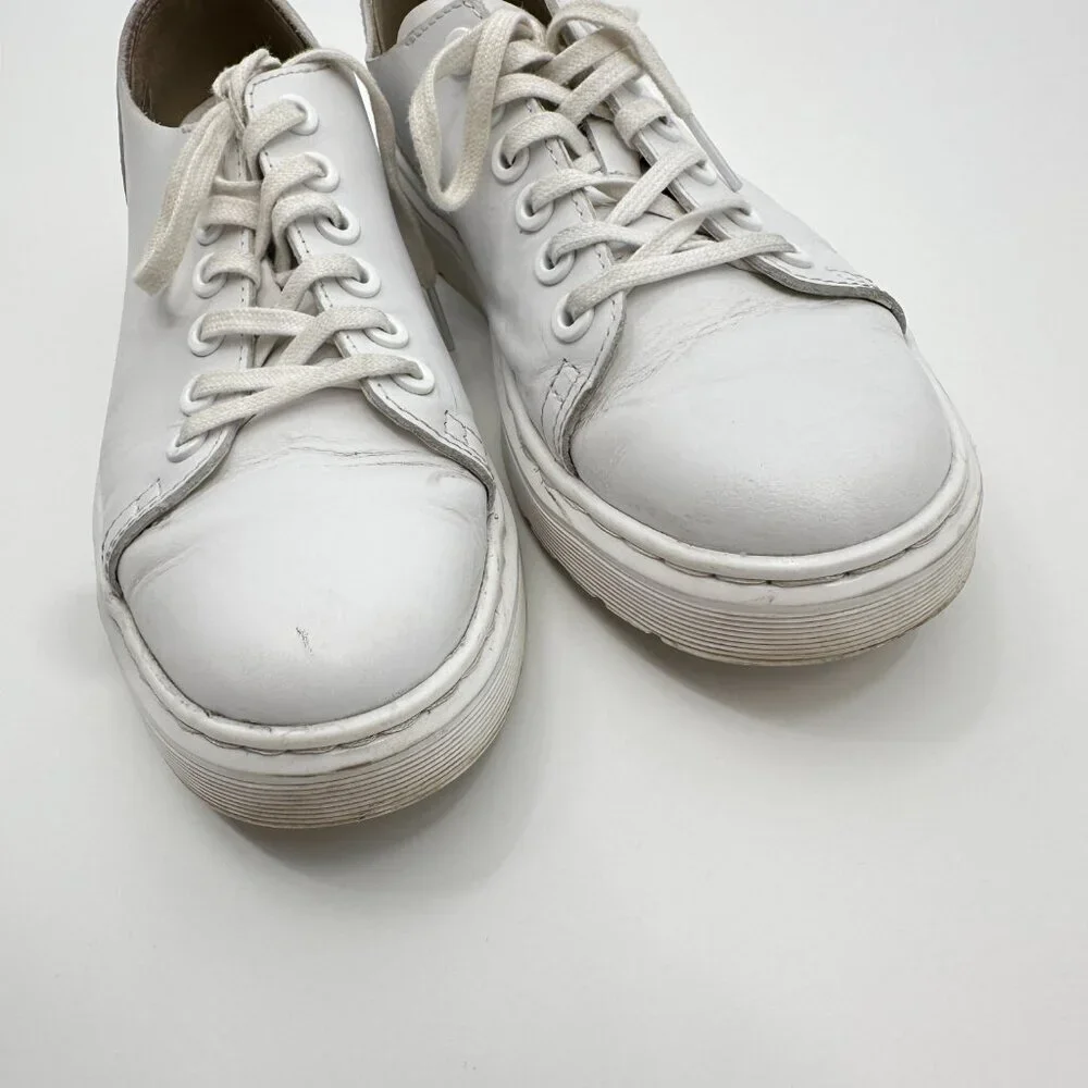 Dr. Martens Dante White Shoes Loafers Lace Up Sneakers Women's 7 Men's 6 Leather